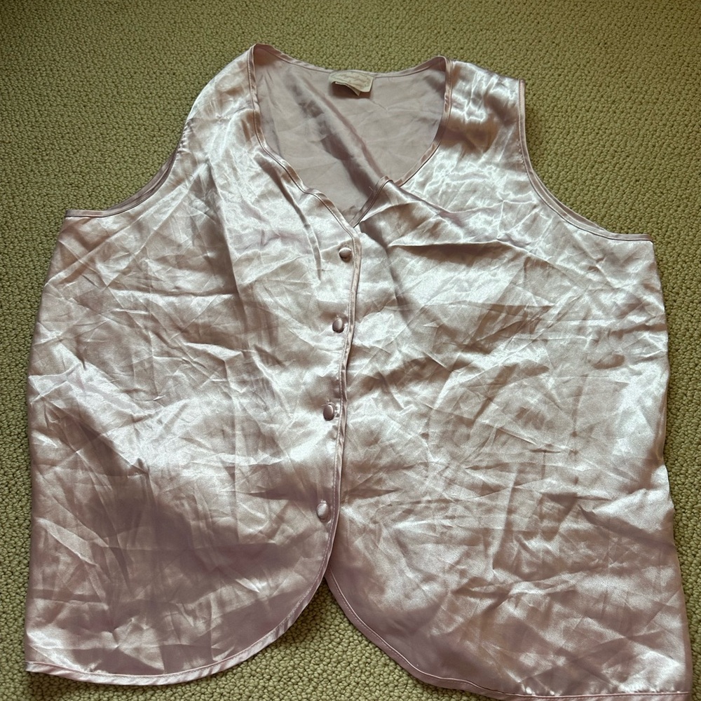 Elegant Pink Satin Women's Top